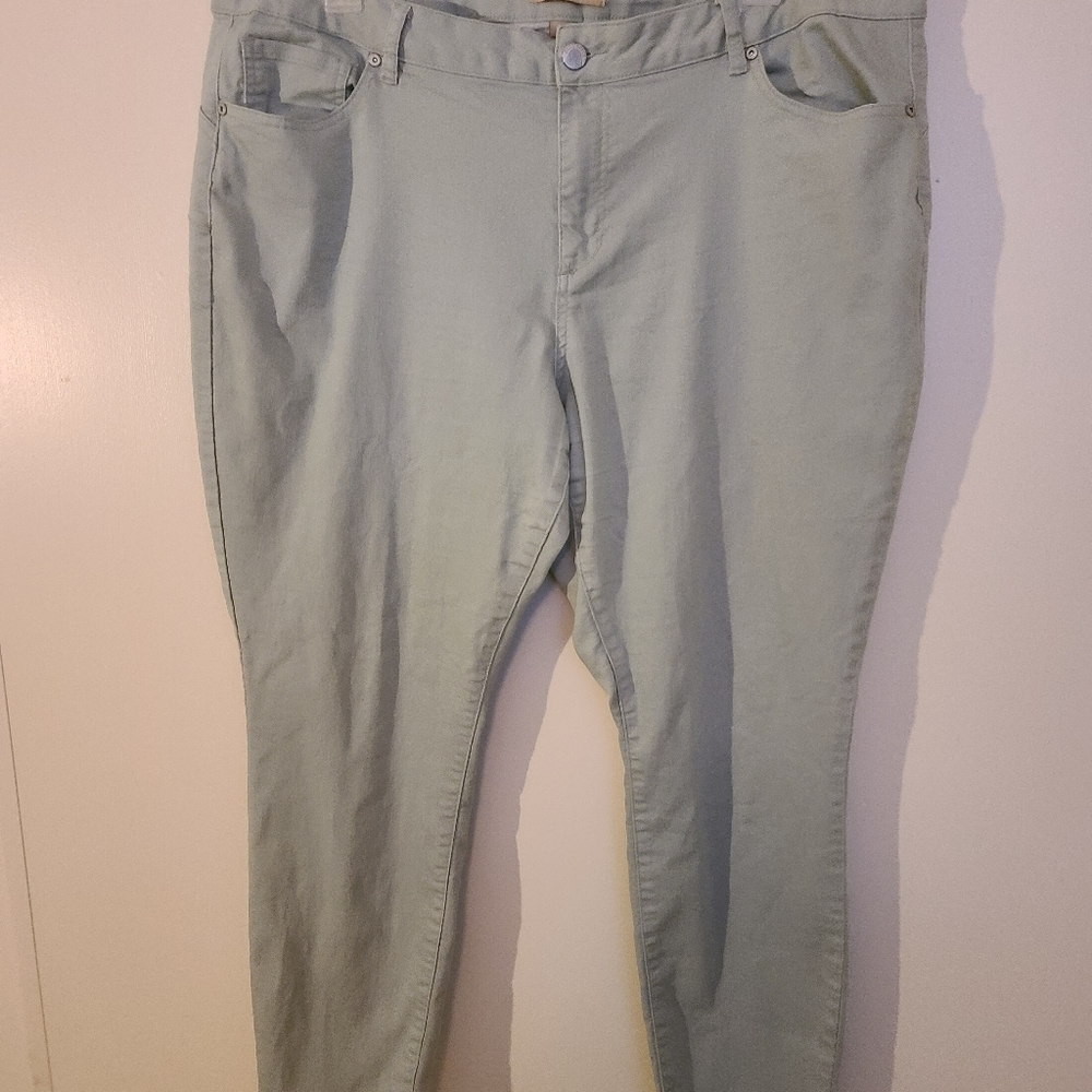Women's soft seafoam green Skinny jeans 22.